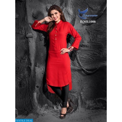 Sparrow Kurti Red Color