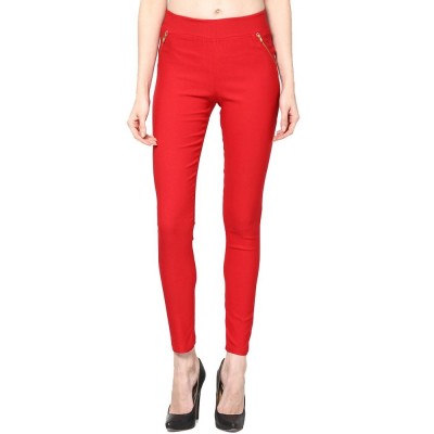 Zipped Jegging Red Color