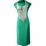 Tilla Work Georjette Kurti Green Color