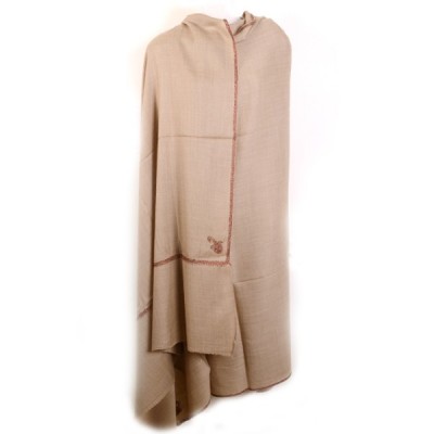 Sozni Needle Work Gents Shawl (Light Brown)