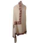 Sozni Needle Work Ladies Shawl (Light Beige Colour)