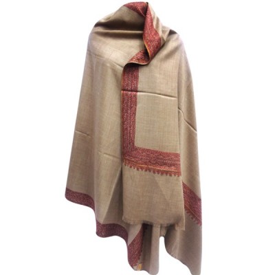 Sozni Needle Work Shawl (Brown Colour)