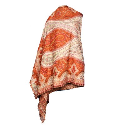 Jamawar Ladies Shawl (Brown White)