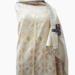 Mist Brown Designer Aari Work Shawl