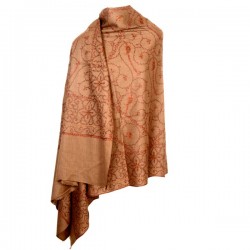 Kashmiri Sozni Work Designer Ladies Shawl (Beige Colour)