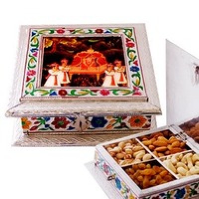 Dry fruit box with traditional meenakari and painting