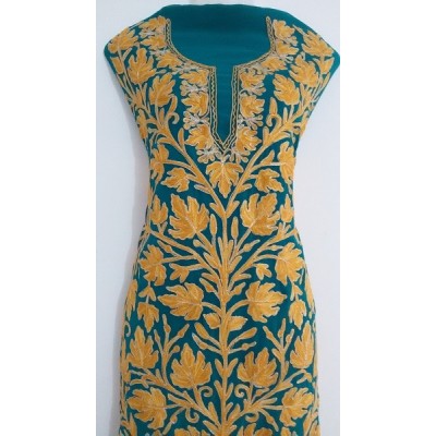 Kashmiri Georjette Suit with Dupatta (GREEN COLOR)