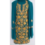 Kashmiri Georjette Suit with Dupatta (GREEN COLOR)