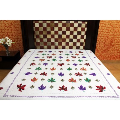 Kashmiri Aari Work Bed Sheet (MHDB07)