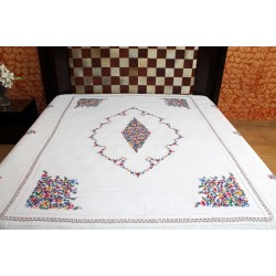 Kashmiri Aari Work Bed Sheet (MHDB09)