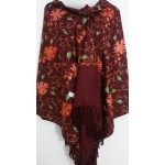 Kashmiri Kadai Stole Shawl (Maroon Colour)