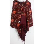 Kashmiri Kadai Stole Shawl (Maroon Colour)