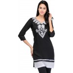 Kashmiri Kadai Black Kurti