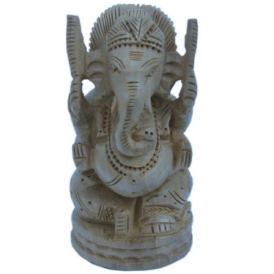 Fine Carved Lord Ganesha Design Wooden Gift