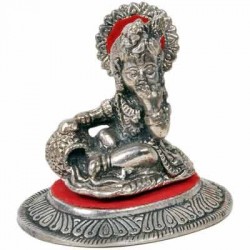 White Metal Lord Ladoo Gopal Krishna Puja Idol