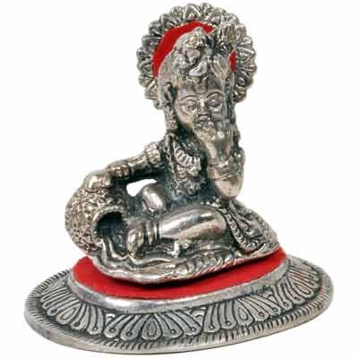 White Metal Lord Ladoo Gopal Krishna Puja Idol