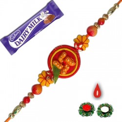 Red and Yellow Swastik Rakhi