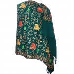 Kashmiri Kadai Stole Shawl (Green Colour)