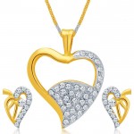 Estonish Gold and Rhodium Plated AD Pendant Set for Women