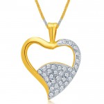 Estonish Gold and Rhodium Plated AD Pendant Set for Women