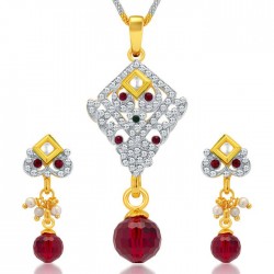 Estonish Gold and Rhodium Plated AD Pendant Set for Women
