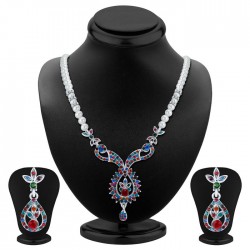 Sublime Gold Plated AD Necklace Set