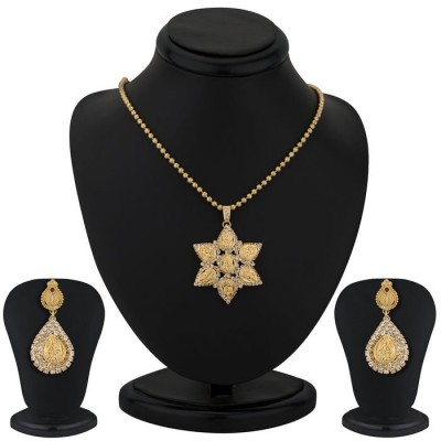 Gold Plated Lord Lakshmi Pendant Set