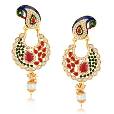 Elegant Peacock Gold Plated Australian Diamond Earrings