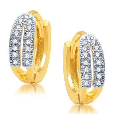Lavish Gold and Rhodium Plated Micro Pave CZ Earrings