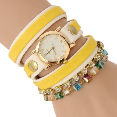 Bracelet Watch (Yellow and white strap)