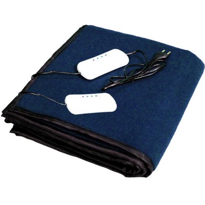 Electric Heating Blanket Double Bed (Navy Blue Fleece)