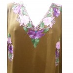 Womens Kaftan with Floral Embroidery (Brown Color)