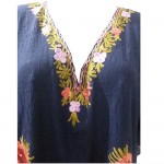 Womens Kaftan with Floral Embroidery (Navy Blue Color)