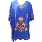 Womens Kaftan with Floral Embroidery (Blue Color)