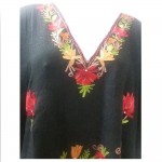 Womens Kaftan with Floral Embroidery (Black Color)