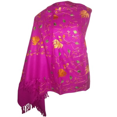 Kashmiri Kadai Stole Shawl (Pink Color)