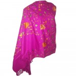 Kashmiri Kadai Stole Shawl (Pink Color)