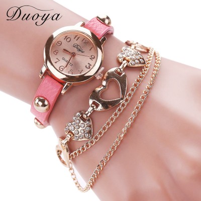 Heart Shape Bracelet watch (Pink Strap)